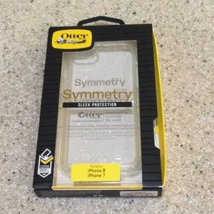 NIB Otterbox “symmetry” iPhone 7/8 clear glitter phone case